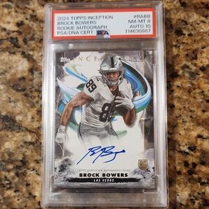 Topps Inception Brock Bowers Rookie Card with Blue Autograph